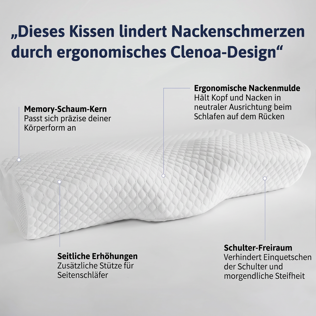 CLENOA NeckRest, Kissen für Nacken- und Rückenschmerzen – Tiefer, erholsamer Schlaf