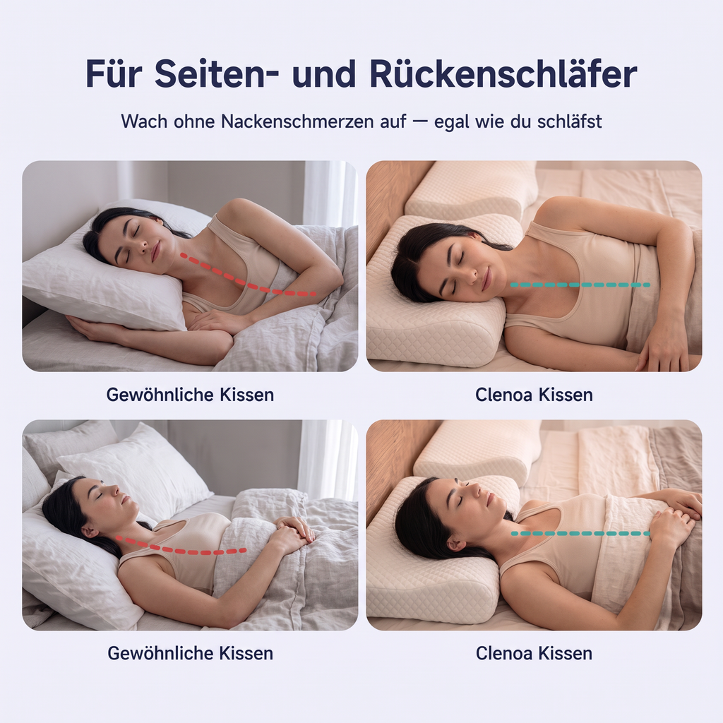 CLENOA NeckRest, Kissen für Nacken- und Rückenschmerzen – Tiefer, erholsamer Schlaf