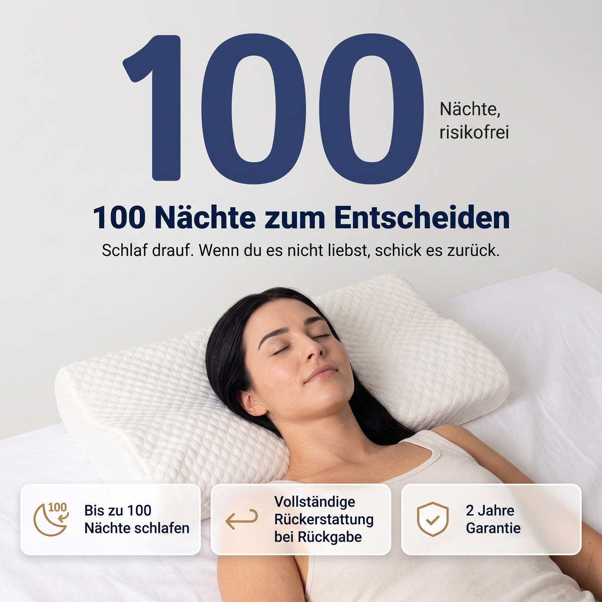 CLENOA NeckRest, Kissen für Nacken- und Rückenschmerzen – Tiefer, erholsamer Schlaf